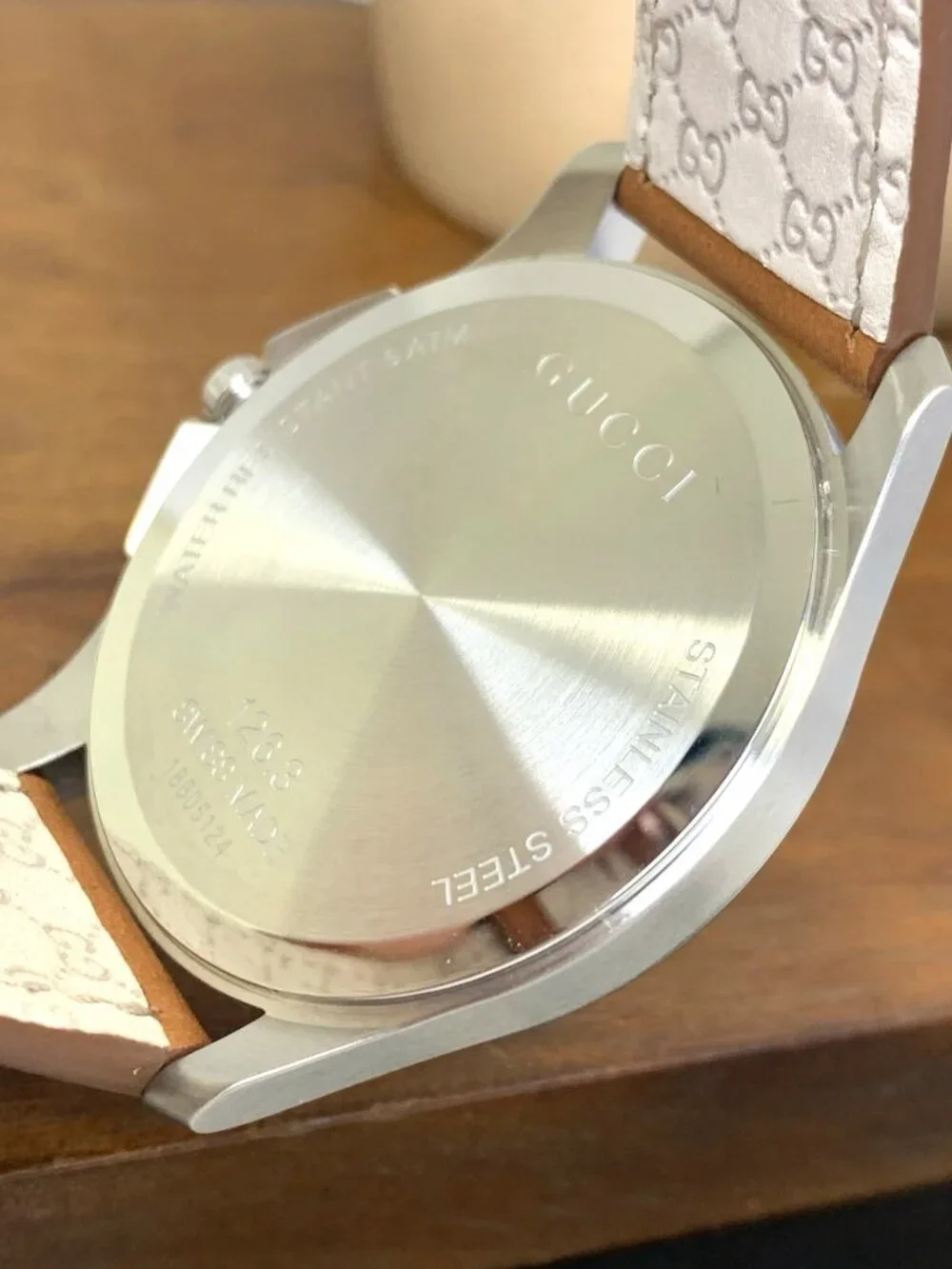 Gucci Men's Watch YA126302 G-Timeless Swiss Quartz Gray Dial Brown Leather 40mm